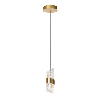 Lucide KLIGANDE - Suspension - Ø 13 cm - LED - 1x9W 2700K - Or Mat / Laiton