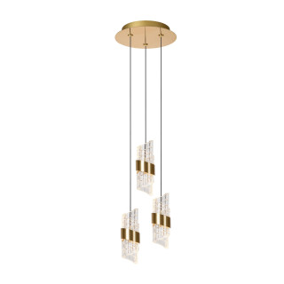 Lucide KLIGANDE - Suspension - Ø 25 cm - LED Dim. - 3x8W 2700K - Or Mat / Laiton