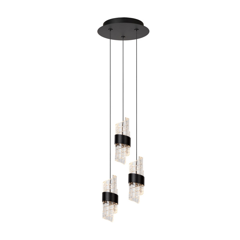 Lucide KLIGANDE - Suspension - Ø 25 cm - LED Dim. - 3x8W 2700K - Noir