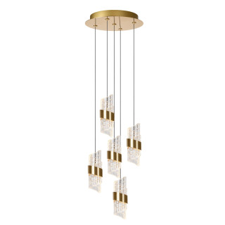 Lucide KLIGANDE - Suspension - Ø 30 cm - LED Dim. - 5x8W 2700K - Or Mat / Laiton