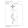 Lucide KLIGANDE - Suspension - Ø 30 cm - LED Dim. - 5x8W 2700K - Or Mat / Laiton
