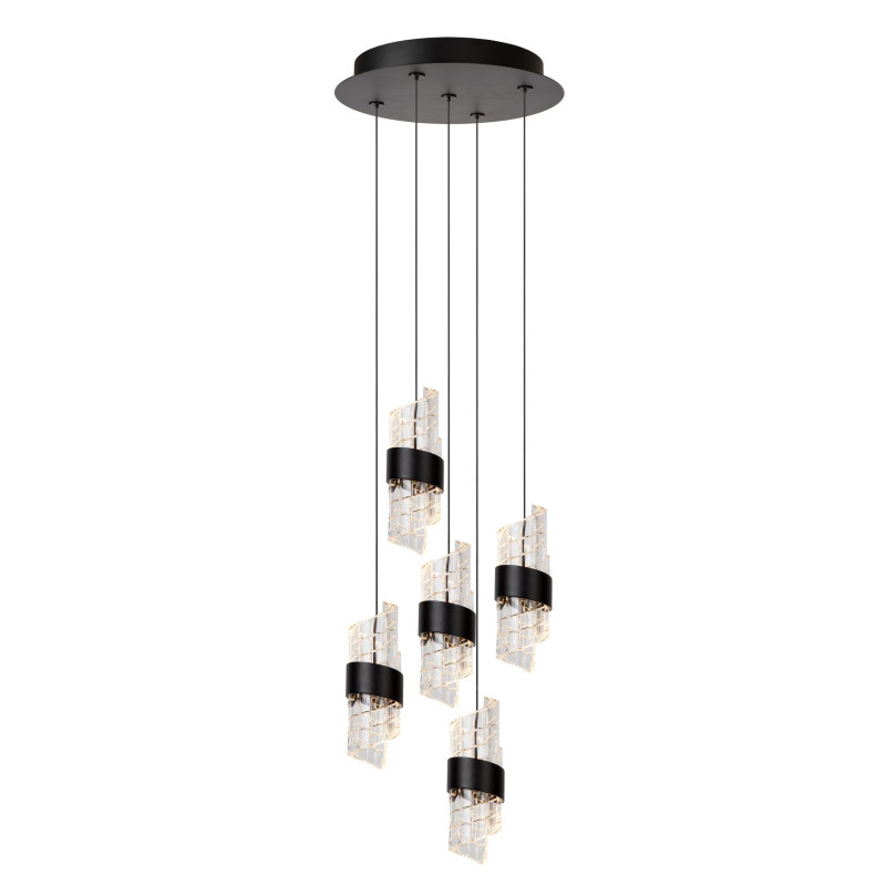 Lucide KLIGANDE - Suspension - Ø 30 cm - LED Dim. - 5x8W 2700K - Noir