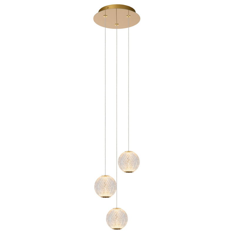 Lucide CINTRA - Suspension - Ø 25 cm - LED Dim. - 3x4,7W 2700K - Transparent