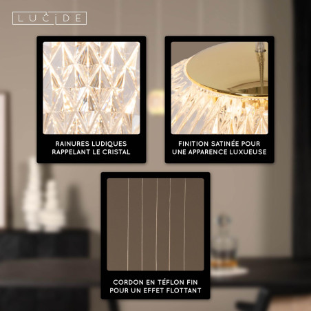 Lucide CINTRA - Suspension - LED Dim. - 5x4,7W 2700K - Transparent