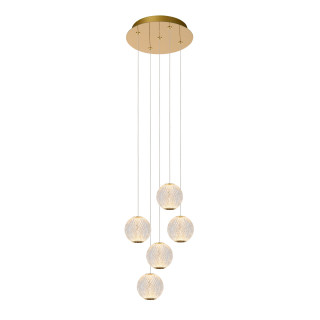 Lucide CINTRA - Suspension - Ø 32 cm - LED Dim. - 5x4,7W 2700K - Transparent