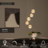 Lucide CINTRA - Suspension - Ø 32 cm - LED Dim. - 5x4,7W 2700K - Transparent