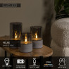 Lucide VELAS - Lampe de table - Piles - Ø 8 cm - LED - 3x0,2W 2700K - Fumé - Ensemble de 3