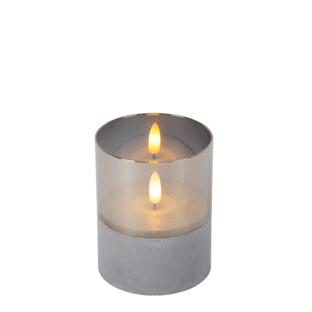 Lucide VELAS - Lampe de table - Piles - Ø 8 cm - LED - 3x0,2W 2700K - Fumé - Ensemble de 3