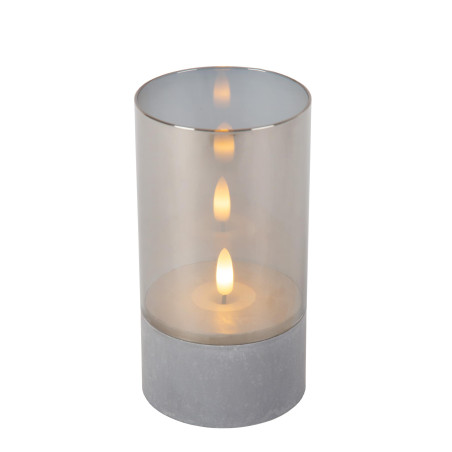 Lucide VELAS - Lampe de table - Piles - Ø 8 cm - LED - 3x0,2W 2700K - Fumé - Ensemble de 3