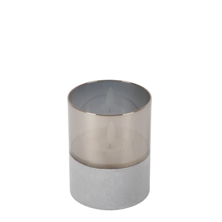 Lucide VELAS - Lampe de table - Piles - Ø 8 cm - LED - 3x0,2W 2700K - Fumé - Ensemble de 3