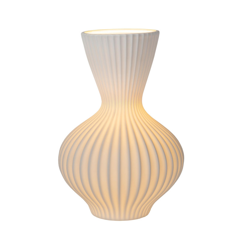 Lucide MOMORO - Lampe de table - 1xE14 - Blanc - L 19,7 x P 19,7 x H 29,4 cm