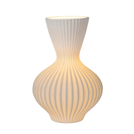 Lucide MOMORO - Lampe de table - 1xE14 - Blanc - L 19,7 x P 19,7 x H 29,4 cm