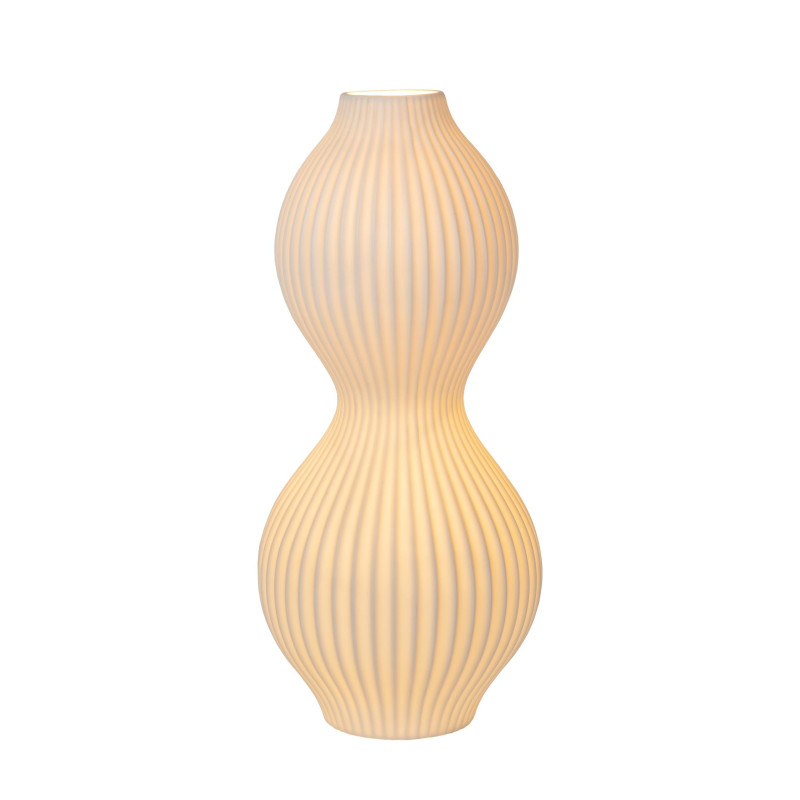 Lucide MOMORO - Lampe de table - 1xE14 - Blanc - L 17,8 x P 17,8 x H 40,2 cm