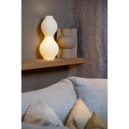 Lucide MOMORO - Lampe de table - 1xE14 - Blanc - L 17,8 x P 17,8 x H 40,2 cm