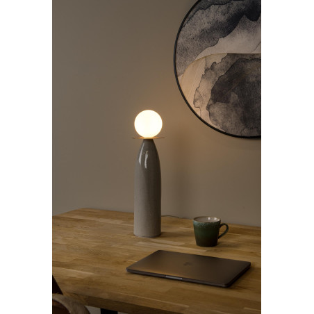 Lucide FIGARO - Lampe de table - Ø 12 cm - 1xG9 - Gris - H 45 cm