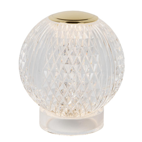 Lucide CINTRA - Lampe de table Rechargeable - Batterie/Piles - Ø 9 cm - LED 3 StepDim - 1x1,5W 2700K - Transparent