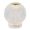 Lucide CINTRA - Lampe de table Rechargeable - Batterie/Piles - Ø 9 cm - LED 3 StepDim - 1x1,5W 2700K - Transparent