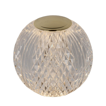 Lucide CINTRA - Lampe de table Rechargeable - Batterie/Piles - Ø 11 cm - LED 3 StepDim - 1x2W 2700K - Transparent