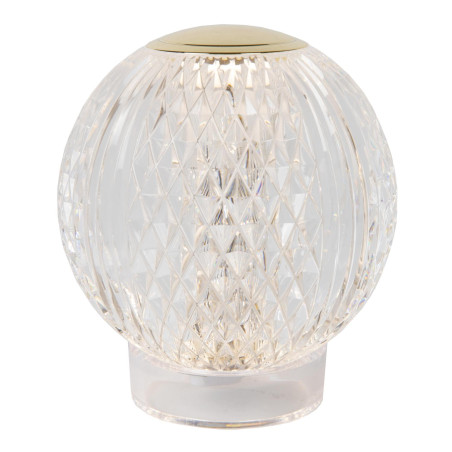 Lucide CINTRA - Lampe de table Rechargeable - Batterie/Piles - Ø 11 cm - LED 3 StepDim - 1x2W 2700K - Transparent