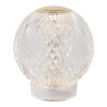Lucide CINTRA - Lampe de table Rechargeable - Batterie/Piles - Ø 11 cm - LED 3 StepDim - 1x2W 2700K - Transparent