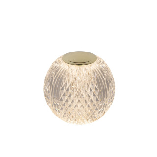 Lucide CINTRA - Lampe de table Rechargeable - Batterie/Piles - Ø 11 cm - LED 3 StepDim - 1x2W 3000K - Transparent