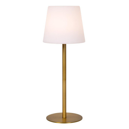 Lucide TYON - Lampe de table Rechargeable Intérieur/Extérieur - Batterie/Piles - Ø 15 cm - LED Dim. - 1x2W 2700K - IP65 - Or