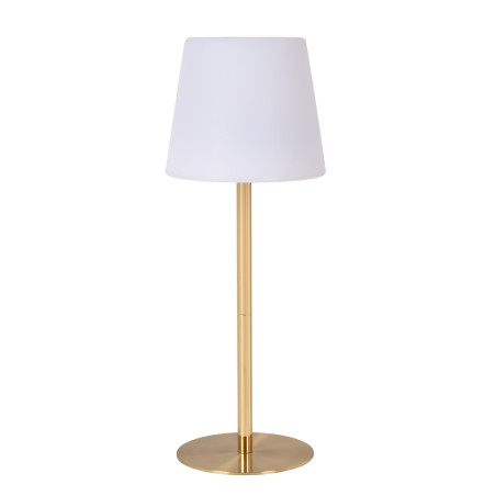 Lucide TYON - Lampe de table Rechargeable Intérieur/Extérieur - Batterie/Piles - Ø 15 cm - LED Dim. - 1x2W 2700K - IP65 - Or