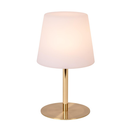 Lucide TYON - Lampe de table Rechargeable Intérieur/Extérieur - Batterie/Piles - Ø 15 cm - LED Dim. - 1x2W 2700K - IP65 - Or