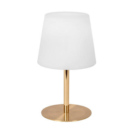 Lucide TYON - Lampe de table Rechargeable Intérieur/Extérieur - Batterie/Piles - Ø 15 cm - LED Dim. - 1x2W 2700K - IP65 - Or
