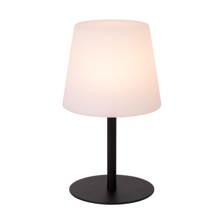 Lucide TYON - Lampe de table Rechargeable Intérieur/Extérieur - Batterie/Piles - LED Dim. - 1x2W 2700K - IP65 - Noir