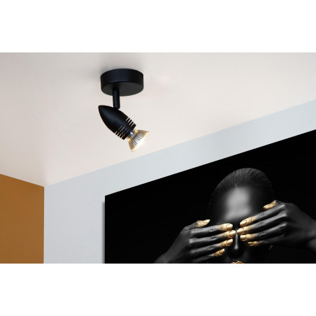 Lucide CARO - Spot plafond - Ø 9 cm - 1xGU10 (MR16) - Noir