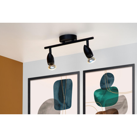 Lucide CARO - Spot plafond - 2xGU10 (MR16) - Noir