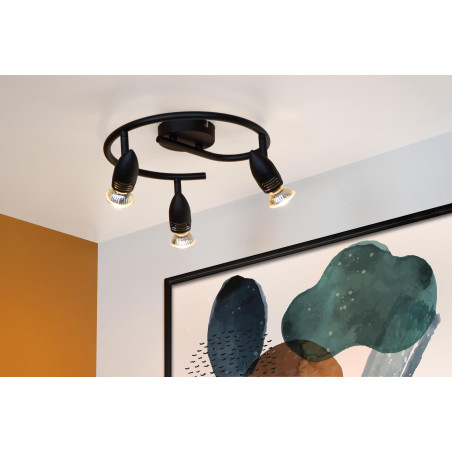 Lucide CARO - Spot plafond - Ø 31 cm - 3xGU10 (MR16) - Noir
