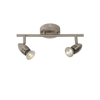 Lucide CARO-LED - Spot plafond - LED - GU10 (MR16) - 2x5W 2700K - Chrome Dépoli