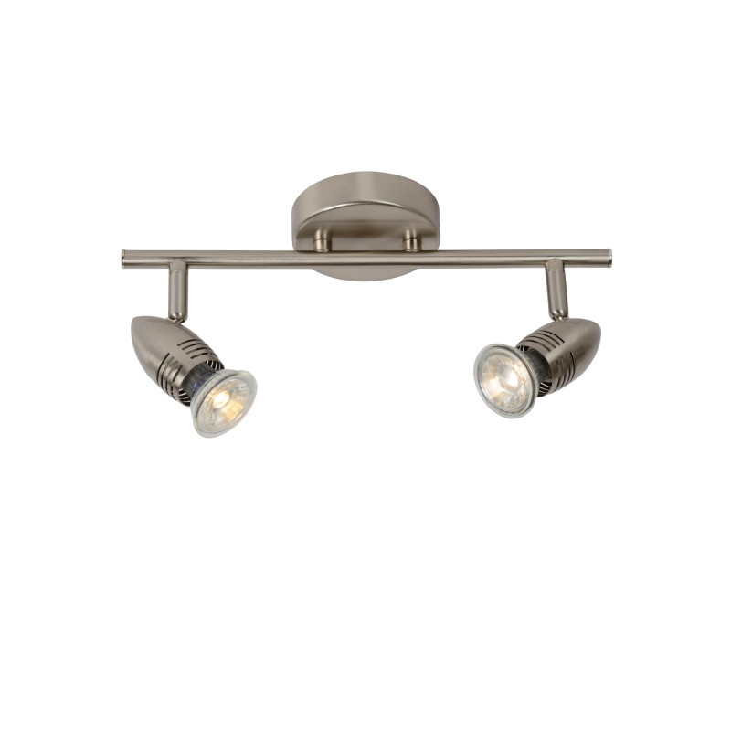 Lucide CARO-LED - Spot plafond - LED - GU10 (MR16) - 2x5W 2700K - Chrome Dépoli