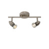 Lucide CARO-LED - Spot plafond - LED - GU10 (MR16) - 2x5W 2700K - Chrome Dépoli