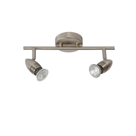 Lucide CARO-LED - Spot plafond - LED - GU10 (MR16) - 2x5W 2700K - Chrome Dépoli