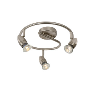 Lucide CARO-LED - Spot plafond - Ø 31 cm - LED - GU10 (MR16) - 3x5W 2700K - Chrome Dépoli