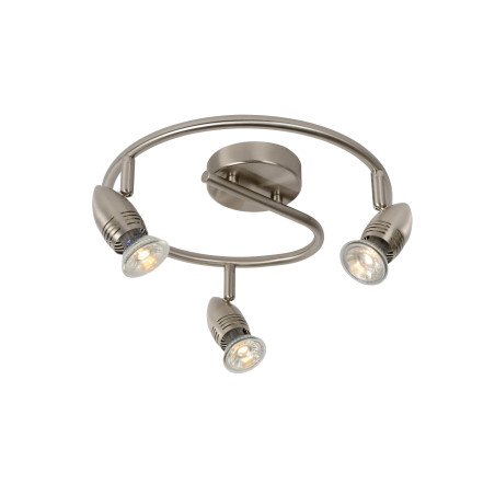 Lucide CARO-LED - Spot plafond - Ø 31 cm - LED - GU10 (MR16) - 3x5W 2700K - Chrome Dépoli