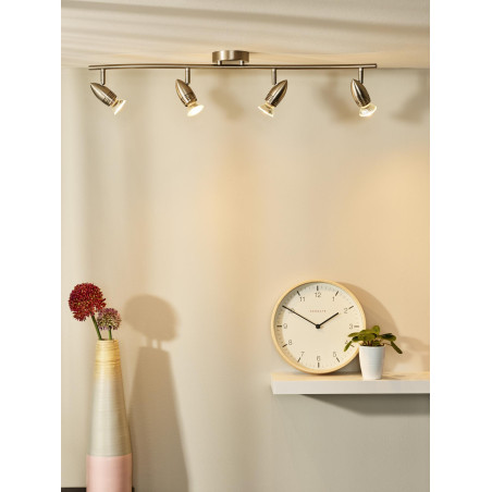 Lucide CARO-LED - Spot plafond - LED - GU10 (MR16) - 4x5W 2700K - Chrome Dépoli