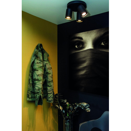 Lucide PUNCH - Spot plafond - Ø 21 cm - 3xGU10 (MR16) - Noir