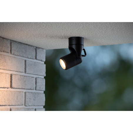 Lucide NIORT - Spot plafond Intérieur/Extérieur - 1xGU10 (MR16) - IP44 - Noir