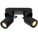 Lucide NIORT - Spot plafond Intérieur/Extérieur - 2xGU10 (MR16) - IP44 - Noir