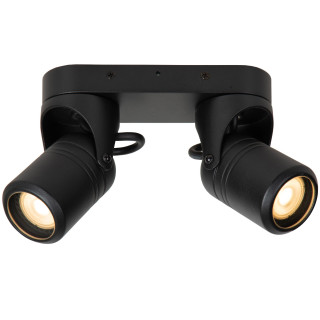 Lucide NIORT - Spot plafond Intérieur/Extérieur - 2xGU10 (MR16) - IP44 - Noir