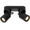Lucide NIORT - Spot plafond Intérieur/Extérieur - 2xGU10 (MR16) - IP44 - Noir