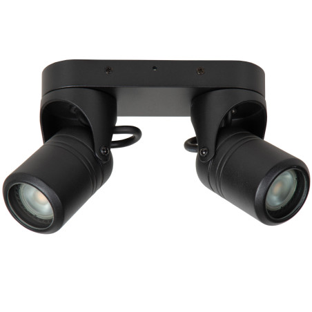 Lucide NIORT - Spot plafond Intérieur/Extérieur - 2xGU10 (MR16) - IP44 - Noir
