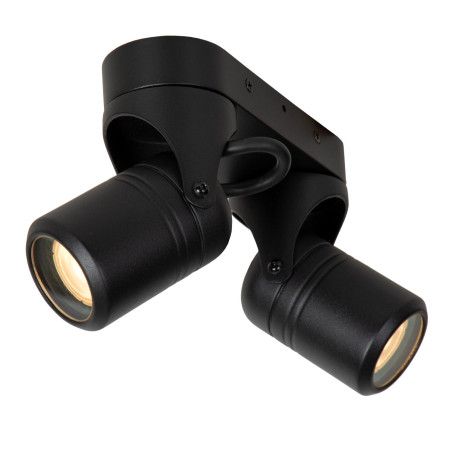 Lucide NIORT - Spot plafond Intérieur/Extérieur - 2xGU10 (MR16) - IP44 - Noir