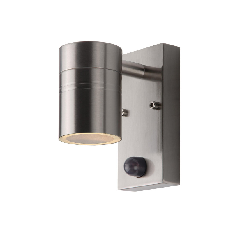 Lucide ARNE-LED IR - Spot mural / Applique mural Intérieur/Extérieur - Ø 6,3 cm - LED - GU10 (MR16) - H 16,3 cm - Chrome Dépoli