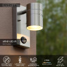 Lucide ARNE-LED IR - Spot mural / Applique mural Intérieur/Extérieur - Ø 6,3 cm - LED - GU10 (MR16) - H 16,3 cm - Chrome Dépoli