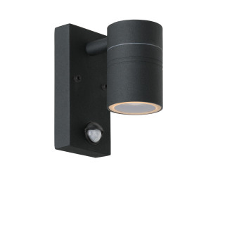 Lucide ARNE-LED IR - Spot mural / Applique mural Intérieur/Extérieur - Ø 6,3 cm - LED - GU10 (MR16) - H 16,3 cm - Noir